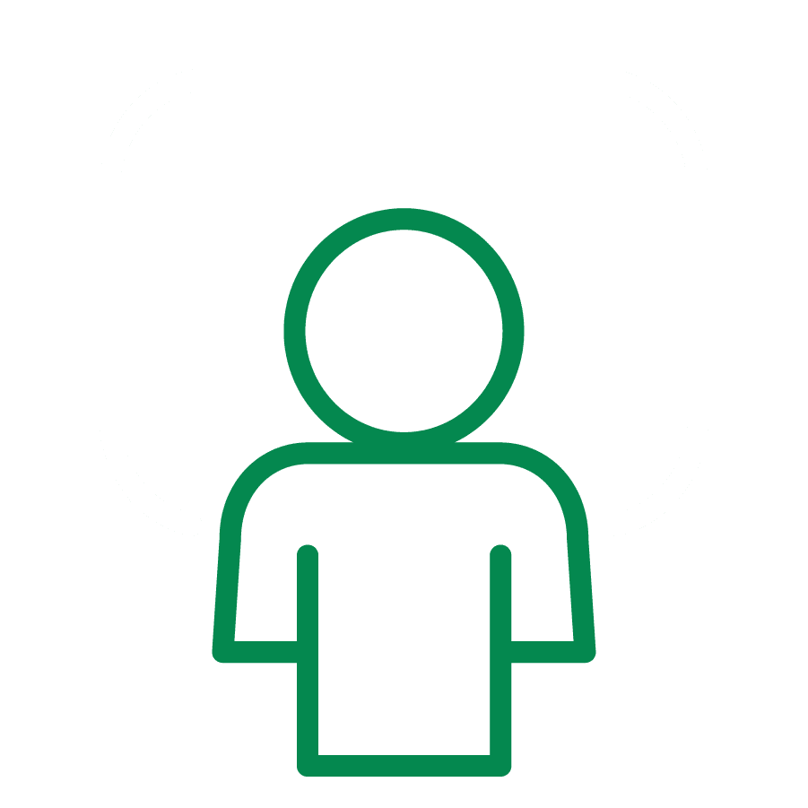 Icône d'une personne devant un écran d'affichage dynamique