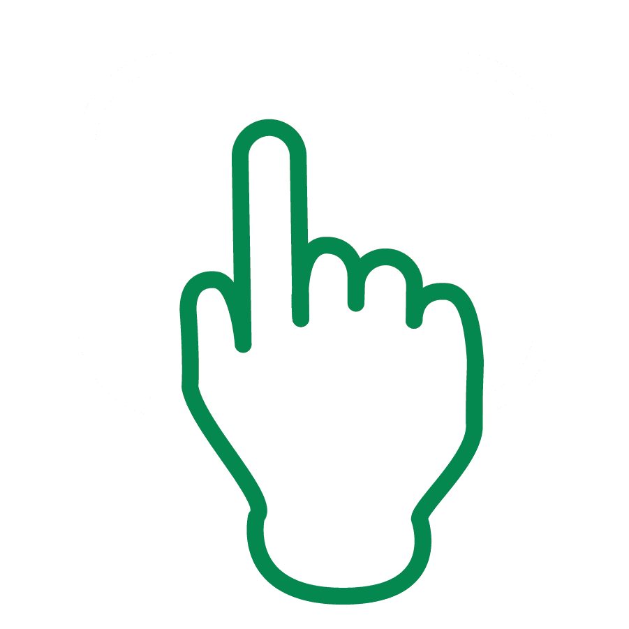 Icône d'une main qui interragit avec une borne numérique