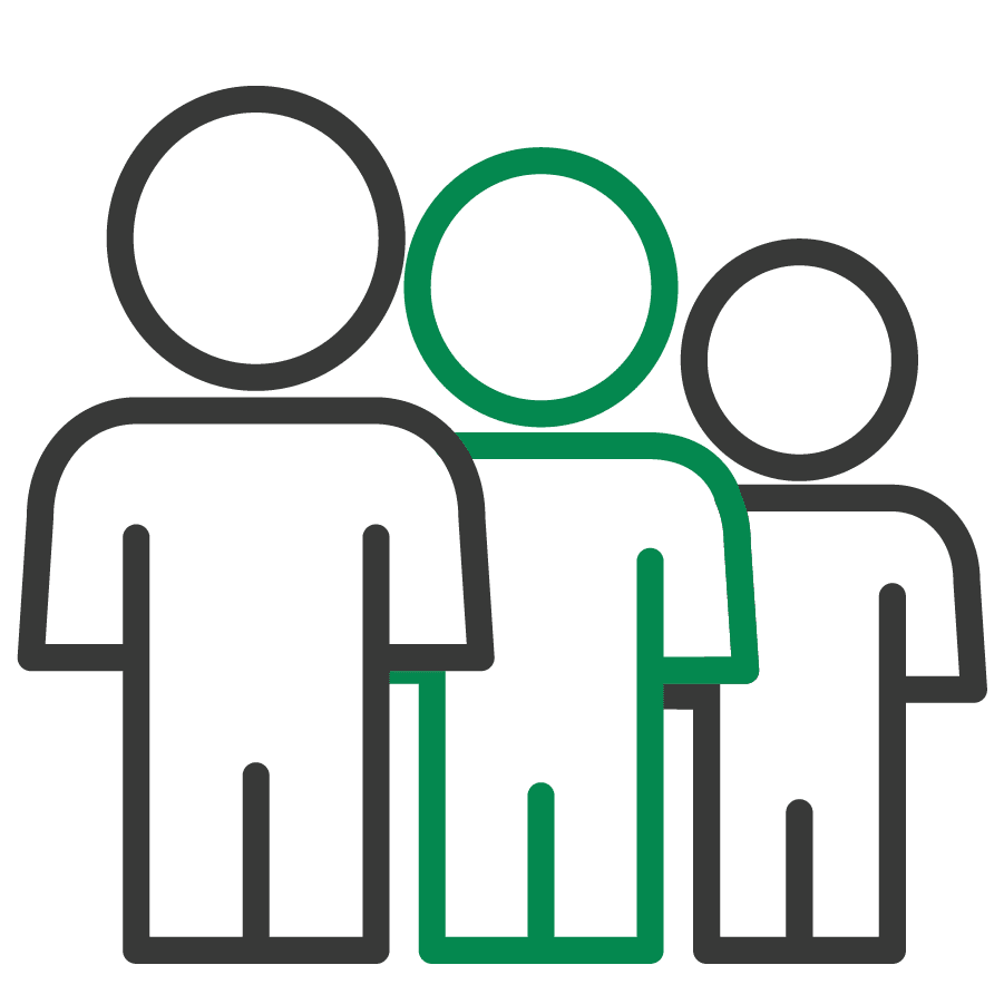 Icone de gens qui attendent en ligne