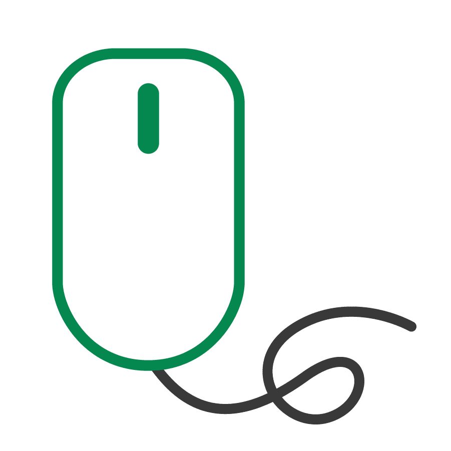 Icône d'une main qui interragit avec une borne numérique